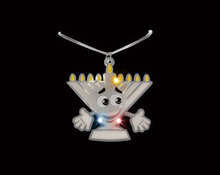 Light Up Menorah Necklace